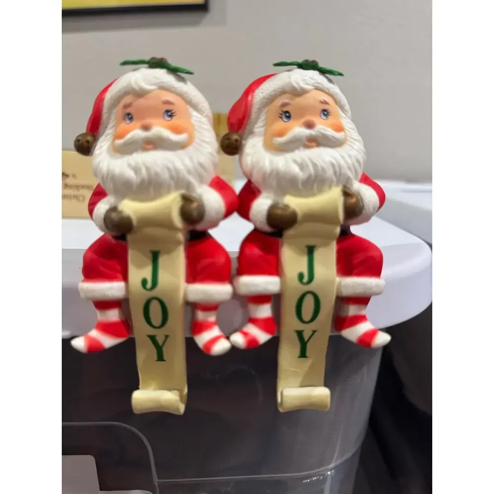 Enesco Santa Stocking Holders Vintage 80's